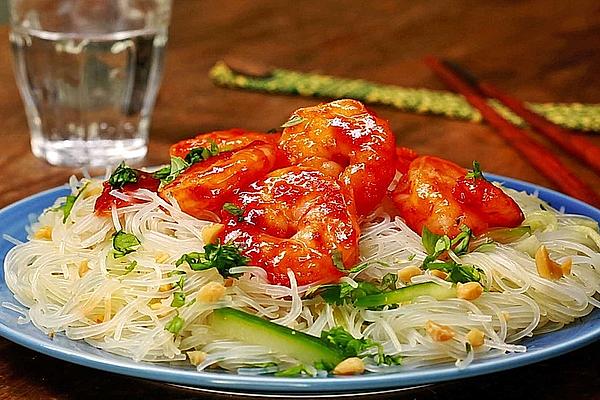 Sweet and Sour Prawns on Glass Noodle Salad