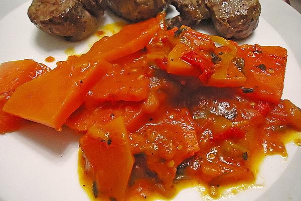 Sweet and Sour Pumpkin and Pepper Ragout