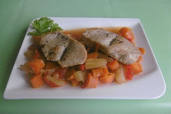 Sweet and Sour Turkey Steak with Peppers and Pineapple À La Lewy