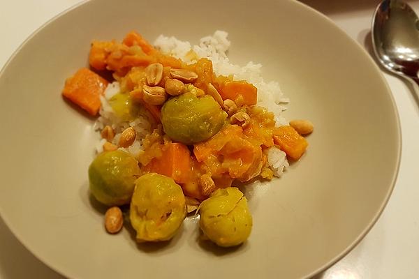 Sweet Potato and Brussels Sprouts Curry