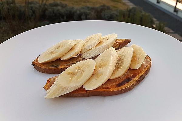 Sweet Potato Toast with Banana and Peanut Butter