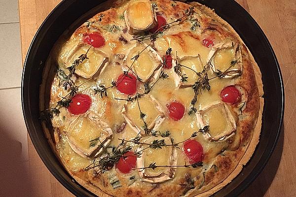 Swiss Chard Goat Cheese Quiche with Pecans and Thyme