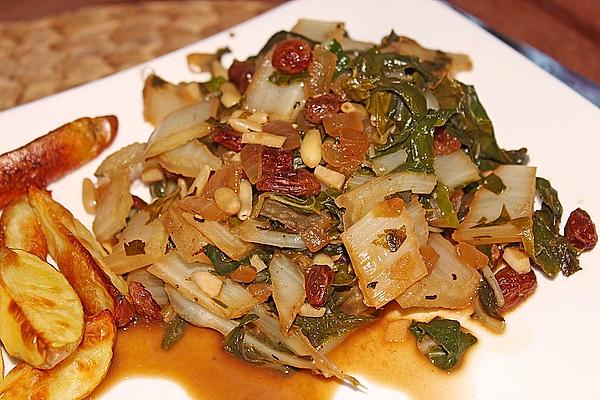 Swiss Chard – Vegetables with Anchovies, Pine Nuts and Raisins