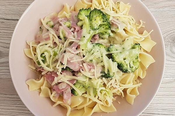 Tagliatelle with Broccoli – Cream – Ham Sauce