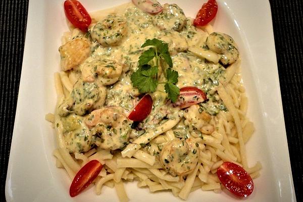 Tagliatelle with King Prawns in Fine Sauce