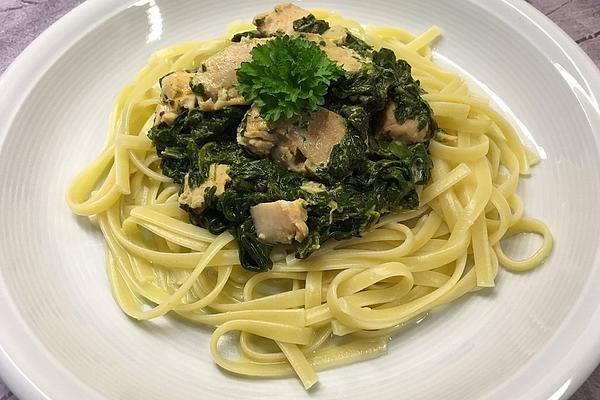 Tagliatelle with Spinach, Salmon and Lemon