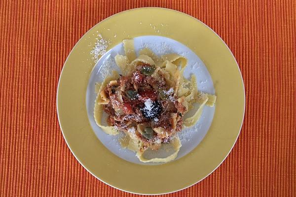 Tagliatelle with Tuna, Capers and Black Olives