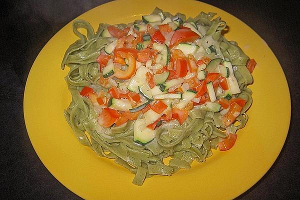 Tagliatelle with Vegetable and Cheese Sauce
