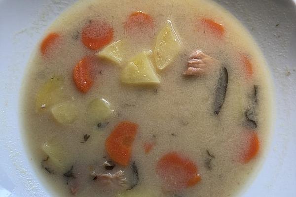Tarragon Soup with Smoked Pork and Vegetables