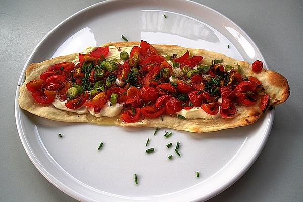 Tarte Flambée with Cherry Tomatoes