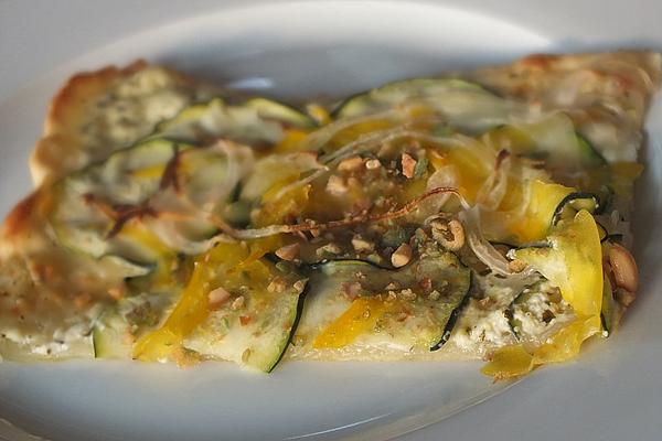 Tarte Flambée with Red Onions and Zucchini