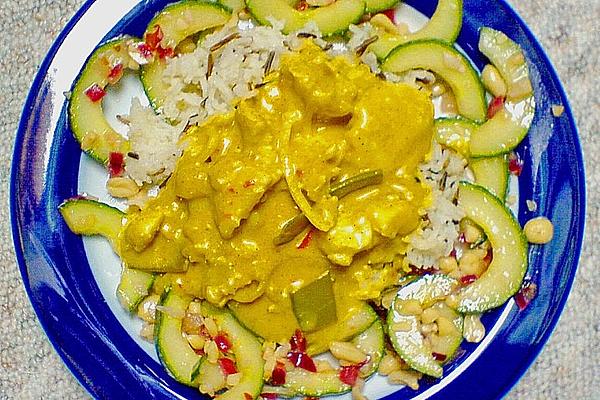 Thai Fish with Curry Sauce and Cucumber Salad