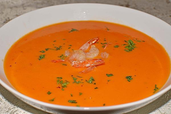 Tomato Coconut Soup with Prawns
