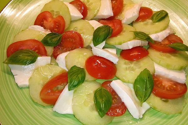 Tomato, Cucumber and Mozzarrella Salad