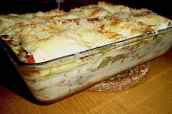 Tomato – Leek – Lasagna with Minced Meat