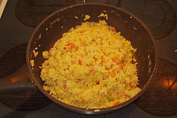 Tomato Rice with Basil Scrambled Eggs