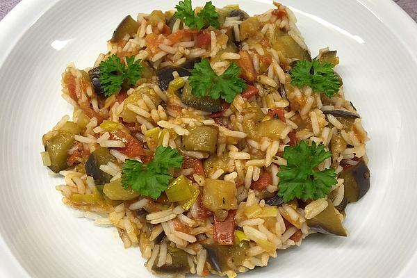 Tomato Rice with Eggplant