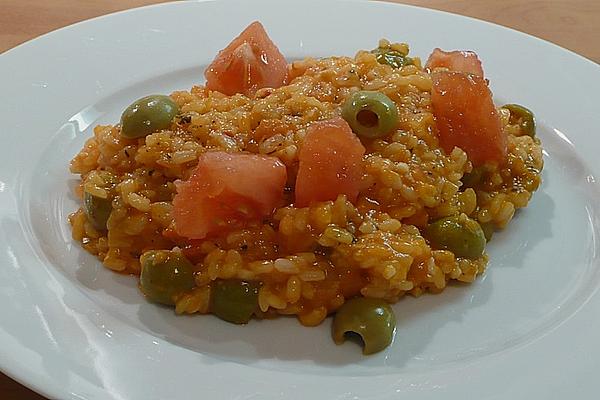 Tomato Risotto with Olives