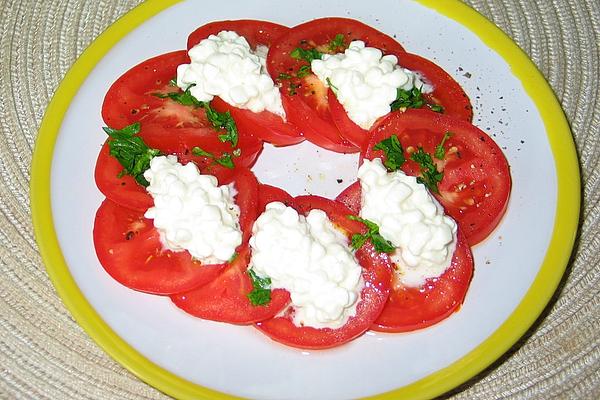 Tomato Salad with Cottage Cheese Dumplings