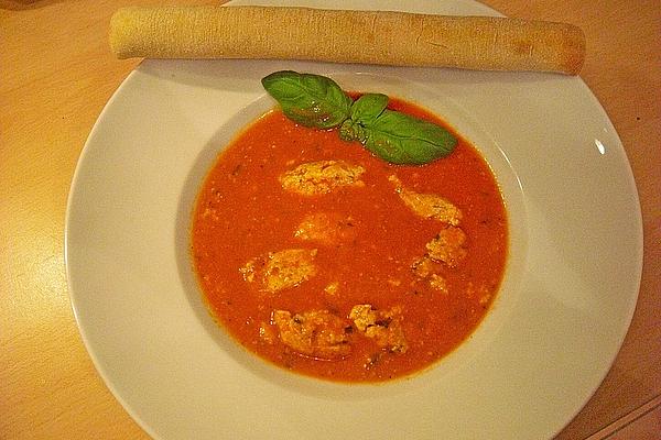 Tomato Soup with Cheese Dumplings