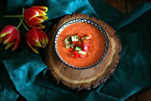 Tomato Soup with Feta and Oven Vegetables