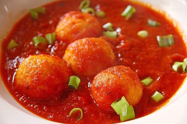 Tomato Soup with Polenta Dumplings