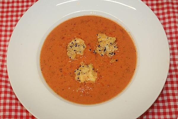 Tomato Soup with Sesame Potato Balls