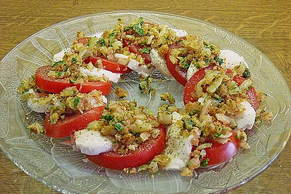 Tomatoes Au Gratin with Mozzarella and Parsley Crumbs
