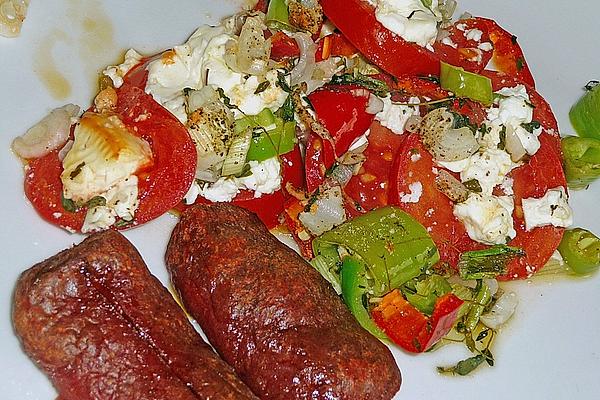 Tomatoes – Peppers – Vegetables with Sheep Cheese and Sucuk