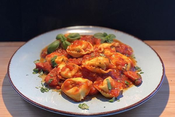 Tortellini in Spicy Milanese Salami Tomato Sauce À La Didi