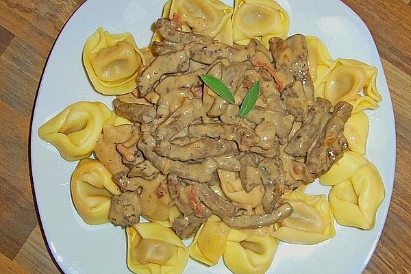 Tortellini with Strips Of Beef Fillet