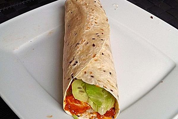 Tortilla Wraps with Chicken Breast and Salsa