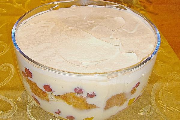 Triffle with Cherries and Peaches