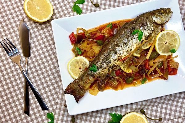 Trout on Fennel Tomato Vegetables