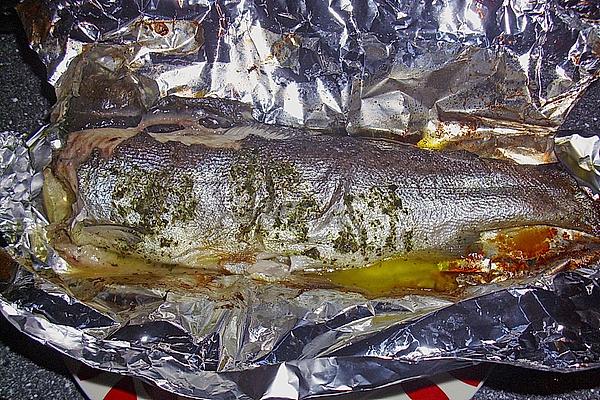 Trout with Herbs in Aluminum Foil