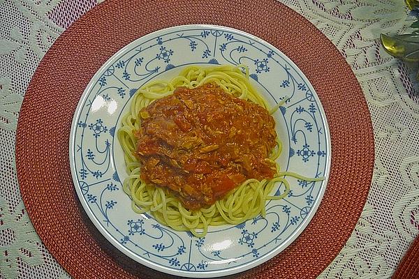 Tuna Capellini or Cappelini with Tuna Tomato Sauce (original Italian)