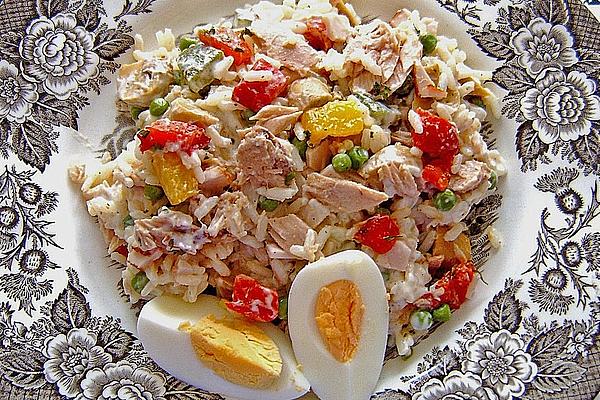 Tuna Rice Salad with Turkey and Egg