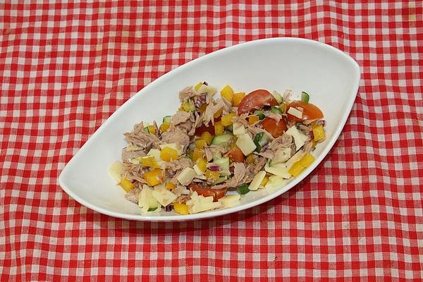 Tuna Salad with Cheese, Cucumber, Tomato and Bell Pepper