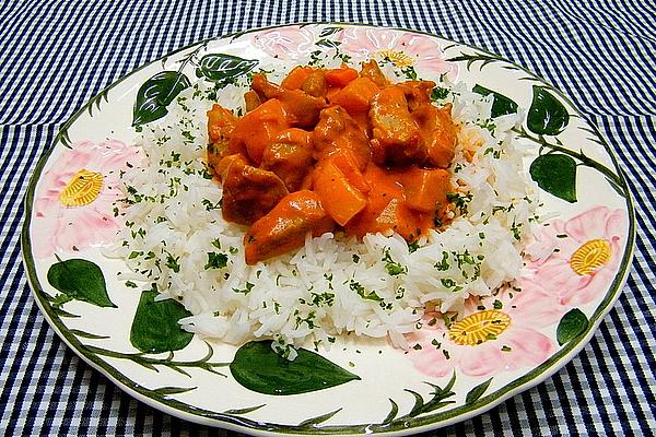 Turkey Breast Curry with Carrots and Peaches