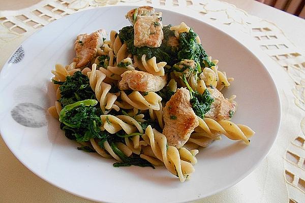 Turkey Breast with Spinach and Whole Wheat Noodles