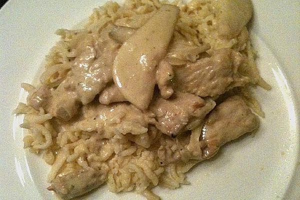Turkey – Pear – Sliced ​​meat in Creamy Cheese Sauce