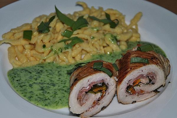 Turkey Rolls with Wild Garlic Cream