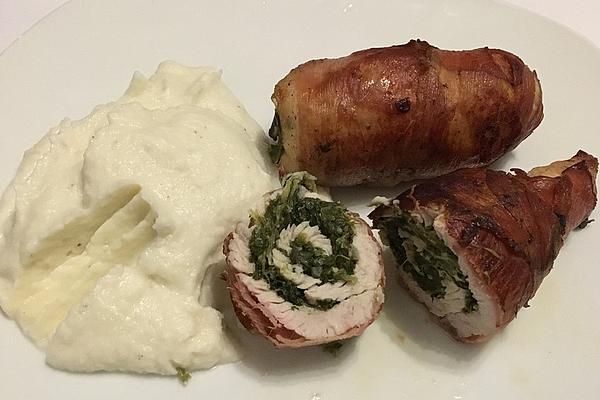 Turkey Schnitzel Filled with Spinach and Sheep Cheese