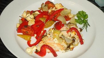 Bell Pepper Schnitzel with Sheep Cheese