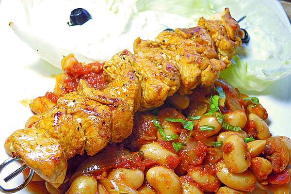 Turkey Skewers with Beans