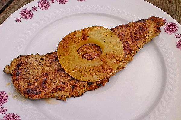 Turkey Steaks with Fresh, Grilled Pineapple
