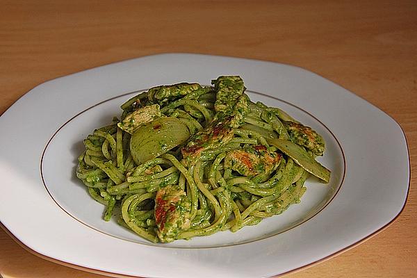 Turkey Strips with Spinach and Spaghetti