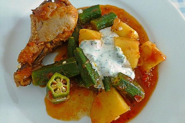 Turkish Chicken Stew with Okra or Zucchini