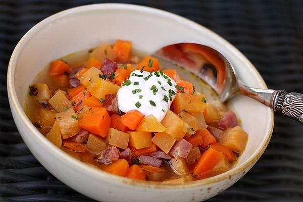 Turnip and Carrot Stew with Smoked Pork