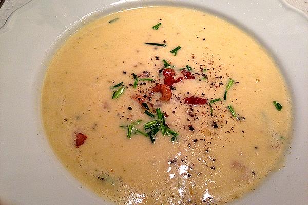 Turnip Cream Soup with Prawns